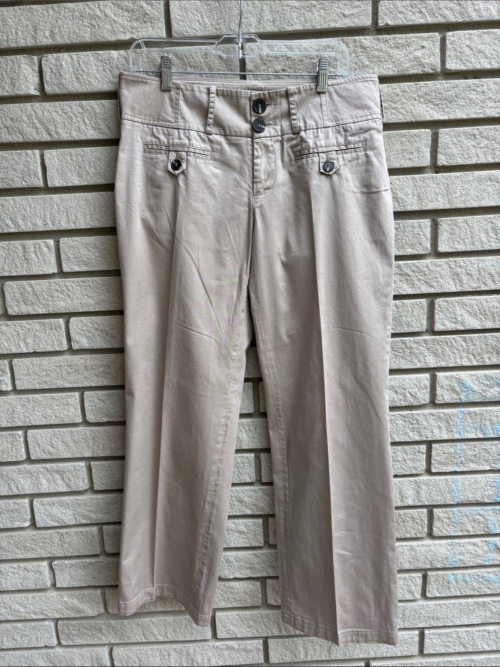 Point Zero Nicole Benisti Beige Ankle Length Straight Leg Pants Sz 11/12